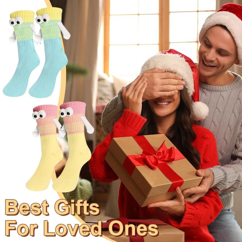 PYEUIFT Pack of 2 Funny Magnetic Socks with Hands Hand