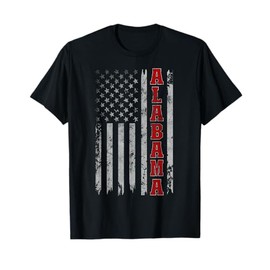 Alabama - Vintage Patriotic USA Flag Football Season T-Shirt