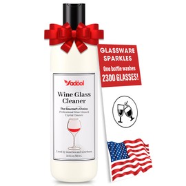 Wine Glass Cleaner and Crystal Cleaning Liquid, Effectively Removers Odors, Grease, Lipstick, Dirt, Residuum, and Fingerprints on Wine Glasses, Leaving Them Crystal Clear and Sparkling - 16.91 Oz