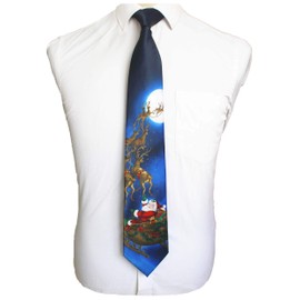 Gusleson Christmas Ties for Men 9cm Soft Santa Snowman Xmas Necktie Festival Ties (UK0767-07)