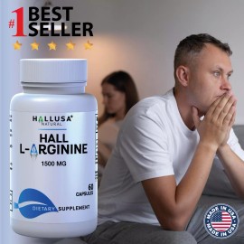 Hall L - Arginina 1500 mg - Amino Energía - Óxido Nítrico - Pre Entrenamiento - 60 Cápsulas