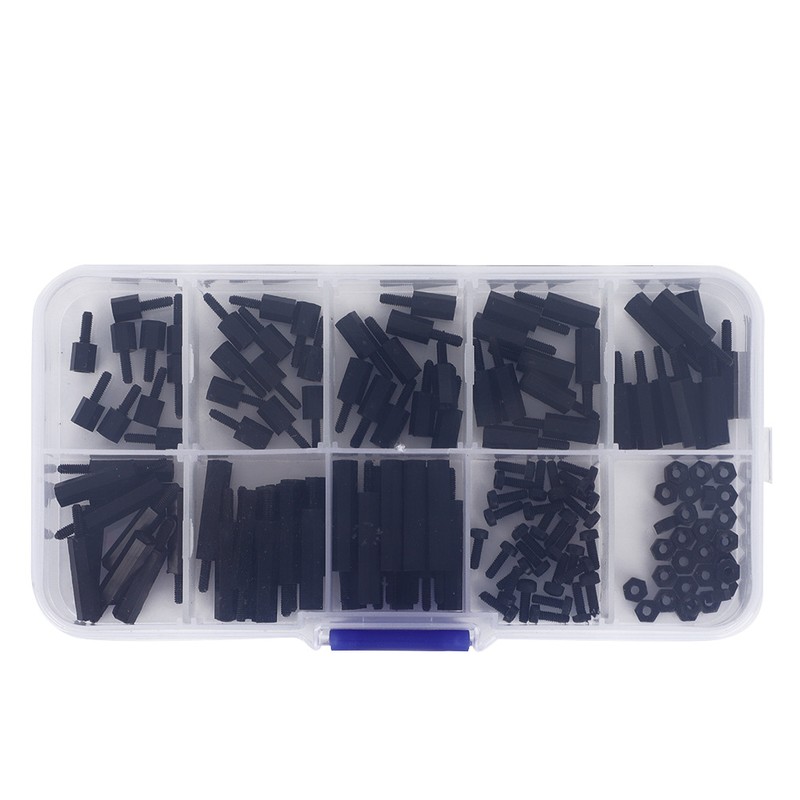 140pcs box M2 Nylon Round Head Cross Screw Hex Nut