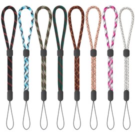 Cluoling Hand Straps, Set of 8, Cell Phone Strap, Short Wrist Strap, Fall Prevention, Lost Prevention, Compatible with USB Drives, Keys, Cell Phones, Mascots, Keys, and More, Nylon, Aquamarine