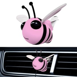 SHMZK Cute Car Air Freshener Vent Clip, Lovely Little Bees Perfume Automotive Air Freshener, Cartoon Auto Fragrance Air Conditioning Vent Accessories, Cars Interior Decoration (Pink)