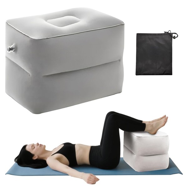 Afenau Inflatable Footrest Airplane, Intervertebral Disc Cube Inflatable with Storage