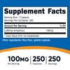 Nutricost Nutricost Caffeine Pills 100mg Per Serving, 250 Capsules (3