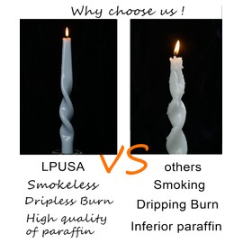 LPUSA 10 inch Christmas Taper Candles-Green and Red Spiral Candles-Unscented Candle Sticks and Dripless,Perfect as Dinner Candles-4pcs(Green,Red)