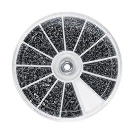 Screws 600pcs 12 Types of Small Screws Nuts Assortment Kit M1 M1.2 M1.4 M1.6 for Watches, Glasseless Electronics, Tapping Screws