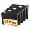 SUNEE Hanging File Folders Black, 25 Pack Letter Size File
