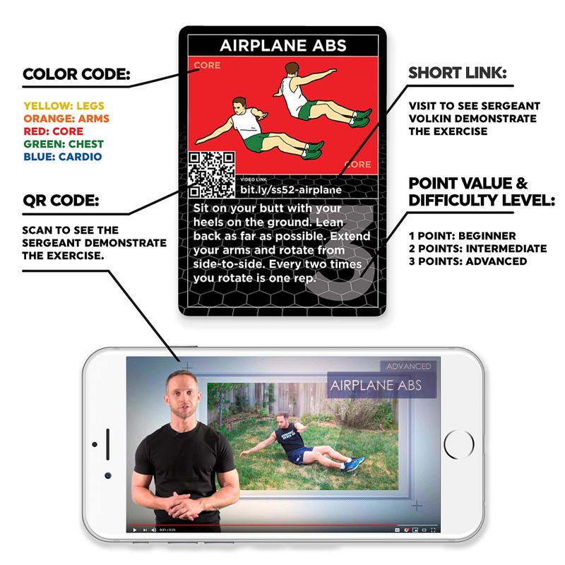 Stack 52 HIIT Interval Workout Game. Designed by Military Fitness