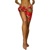 Funky Hawaiian Cover-up Pareo Sarong, Small Flower, Red, Small