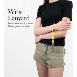 SENLLY Bracelet key chain short, original minimalist design lanyard for keys, 107 neon yellow