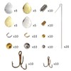140pcs Copper Blade Inline Spinner Bait Lure Kit Bass Spoon