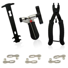 Bike Chain Tool Kits, Bike Chain Link Pliers,Bicycle Chain Cutter,Chain Inspection Caliper and 6 Bike Riveting for 6/7/8/9/10 Speed Chains Link Repair Tool Kit