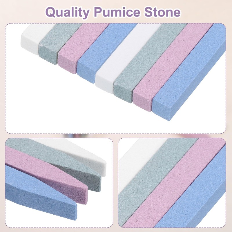 HARFINGTON 10pcs Pumice Stone Nail File, Pumice Nail Polishing Stick
