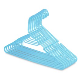 Atmos Homeware Ganchos para Ropa de Niños | Ganchos de Plástico Premium para Colgar Ropa de Niño, Niña y Bebé | Gruesos, Resistentes y Duraderos | Paquete de 20 Perchas para Ropa Infantil Color Azul