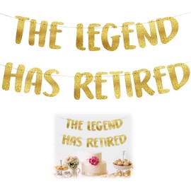 The Legend Has Retired Banner - Glitter Happy Retirement Party Banner - Happy Retirement Banner Retirement Party Decorations - Retirement Banner For Women/Men Diy Gifts (Gold)
