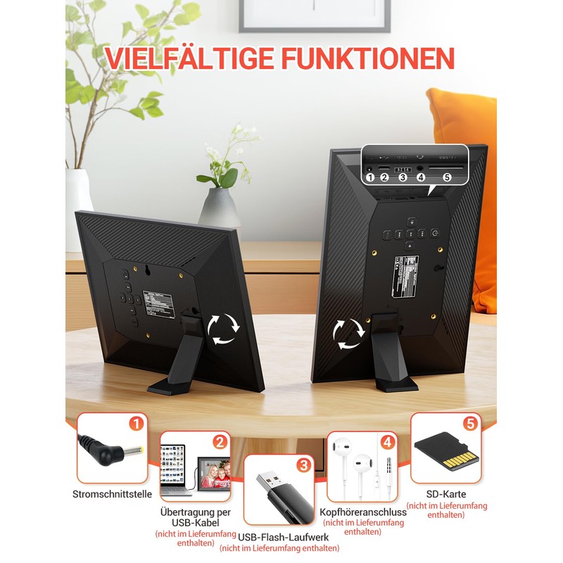 OBVHNUA Digital Photo Frame 10.1 Inch Electronic Photo Frame 1280