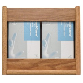 Wooden Mallet 2-Pocket Rectangle Glove/Tissue Box Holder, Light Oak