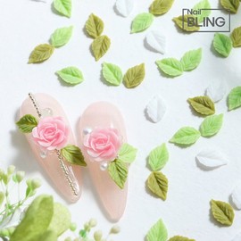 Green Leaf Nail Parts Fresh Leaf Glow-in-the-Dark Leaf / 초록 나뭇잎 네일파츠 프레쉬리프 야광 잎사귀