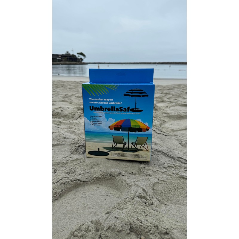 UmbrellaSafe Beach Umbrella Anchor, No Digging, No Tools, No Hassle