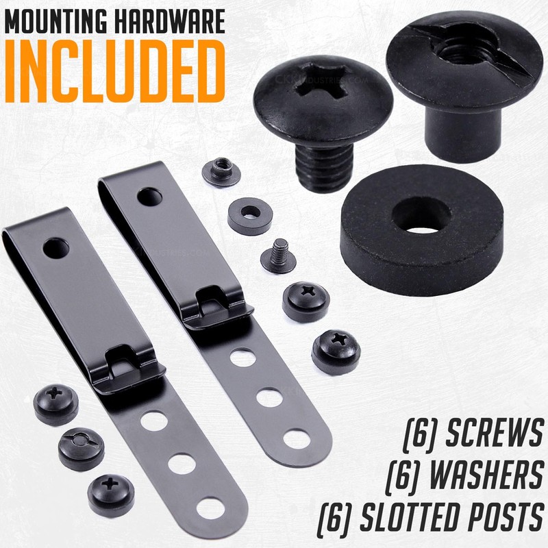 [2 Pack w/Hardware] HolsterSmith Universal Metal Belt Clip for Holster