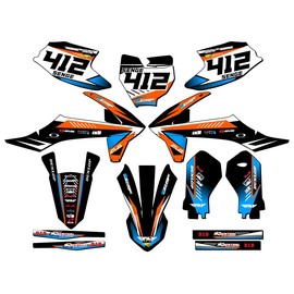 2023-2024 SX-E3 Surge Sky Blue Senge Graphics Complete Kit with Rider I.D. Compatible with KTM