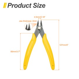 HARFINGTON 5" Flush Cut Pliers Small Precision Wire Cutter Side Cutter Diagonal Cutting Pliers for Jewelry Model Electronic 3D Print, Yellow