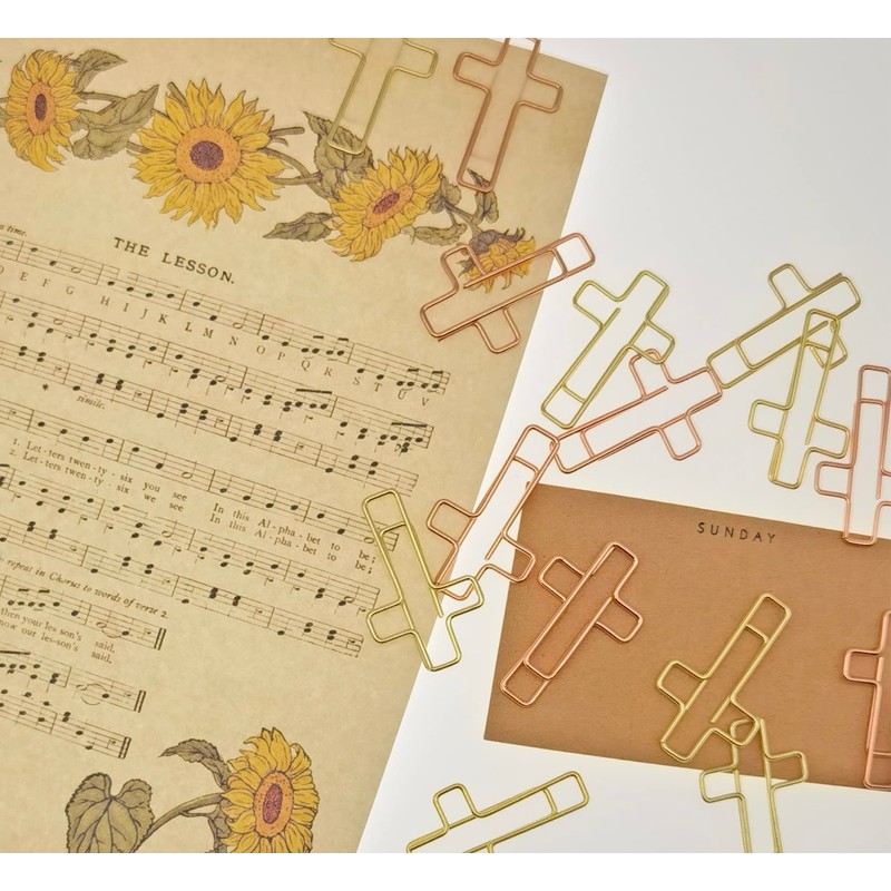 50 PCS Cross Paper Clips for Bible Study Supplies, Bible