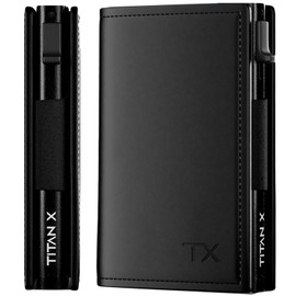 TITAN X Trifold Wallet | Minimalist Slim Metal Leather anti RFID Wallet | Front Pocket Minimalist Wallet For Men, Gift Boxed (Black Leather)