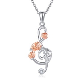 ONEFINITY Phantom of the Opera Gifts 925 Sterling Silver Phantom of the Opera Necklace Broadway Masks Rose Music Theatre Gifts for Women, Sterling Silver