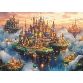 Yunlus Jigsaw Puzzles for Adults 1000 Pieces Impossible Hard Difficult Challenging Puzzles for Adults 1000pc Puzzles City of The Skyward Kingdoms Jigsaw Puzzle 1000 Pieces 28 x 20 inch