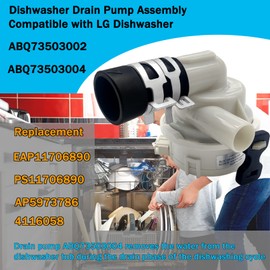EAU60710801 EAU60710802 EAU62043401 EAU62043403 Dishwasher Drain Pump Motor(OEM), Compatible with LG Dishwasher, Exact Replacement EAP12742537 etc, Fix OE error codes, 15 Year Warranty