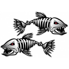 Skeleton Bone Fish Sticker Vinyl Decal Funny Car Truck Window Bumper Laptop Sticker