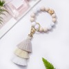 Bisanzoya Beaded Keychain with Tassel, Silicone Key Ring Bracelet, Cute
