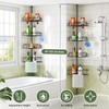 HAMITOR Corner Shower Caddy Tension Pole: 4-Tier Rust-Resistant Adjustable Bathroom