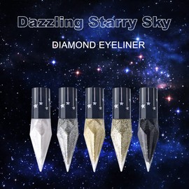 Erinde Glitter Eyeliner, Liquid Glitter Eyeliner Set, Silver Gold Metallic Diamond Glitter Eye Makeup Kit Durable Luminous Shimmer Eye Shadow Pen Liquid
