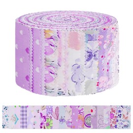 AOOSA Jelly Roll Fabric Strips for Quilting, 40 Strip 2.5 x 44 Inch, Purple