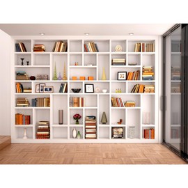 Bookcase Photography Backdrop School Library Study Bookshelf Scene Children Photography Backgrounds Customized Photographic Backdrops for Photo Studio Office Conference Decor 10x8ft