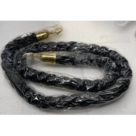 VIP Crowd Control Stanchion Black Braided Rope with 1.5" Diameter, VIP Crowd Control 60” Long