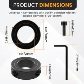 DALQUIS Office Chair Saver Kit, Gas Lift Cylinder Removal Tools, Fix Sinking Office Chairs, 28mm/1.1-Inch, Black&Silver