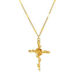 FRHDJS Cross Necklace for Women Cubic Zirconia Pendant Necklace Jesus Faith Dainty Necklace Jewelry Gift