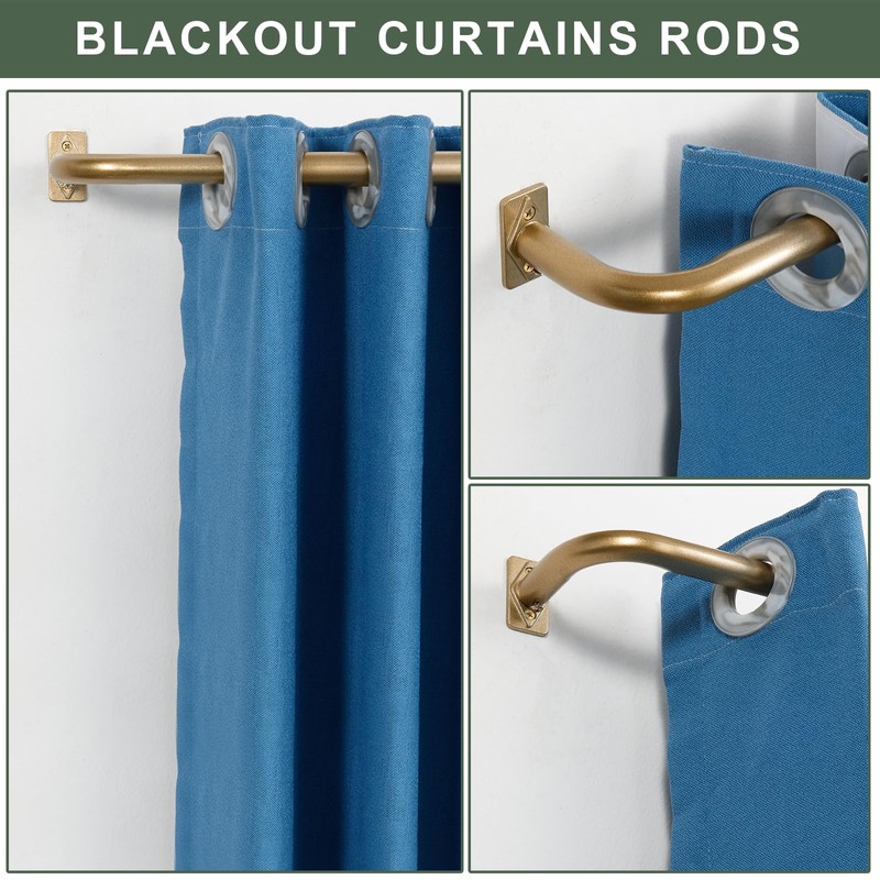 2 Pack Curtain Rods 84-120 Inches, Antique Gold Curtain Rods