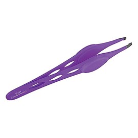 2EASY - Classic Stainless Steel Eyebrow Tweezers Professional Eyelash Tweezers for Men and Women with Oblique Tip - Anti-slip Handle (Purple)