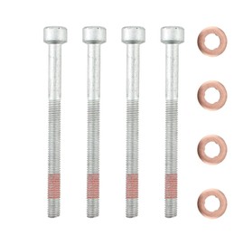 Sarini 4pcs Bolts, Injector Bracket Bolts with 4 Washers for W203 W204 W169 W164 W212 W211 Sprinter W906 Vito Viano A0009902907 Injectors Copper