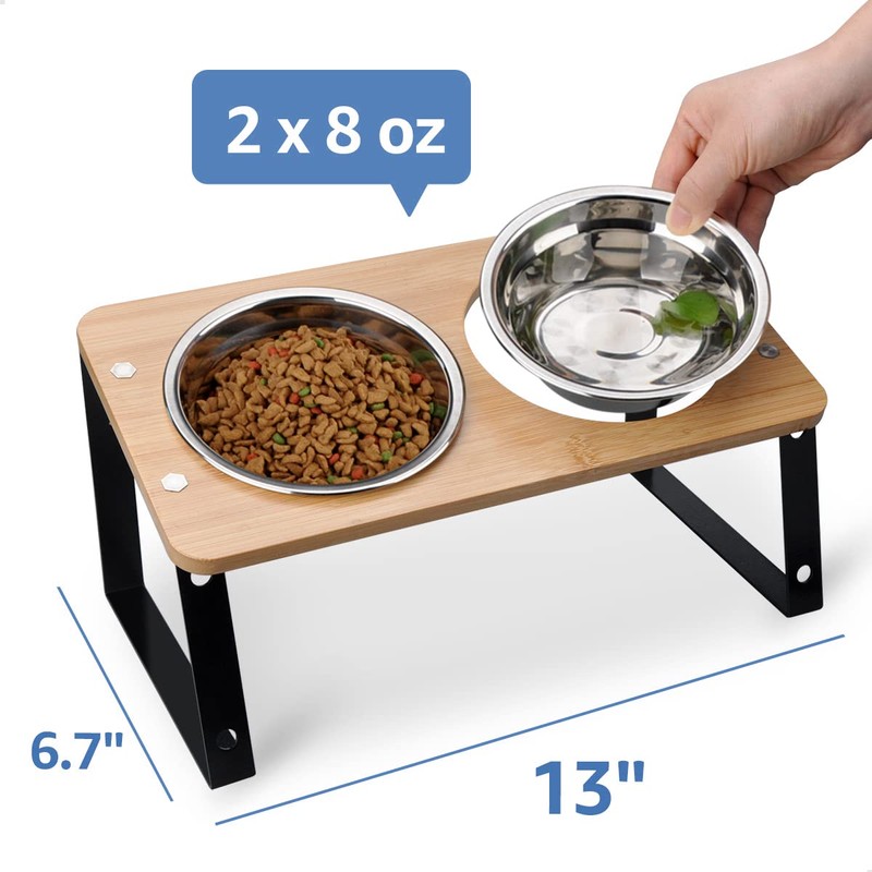 AYADA Elevated Cat Bowls, Height Adjustable Raised with Stand Lifted