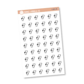 Health Icon Planner Stickers, Dr. Appointment Icon Planner Stickers, Black Color Print Planning Icon Stickers (I-002-B)
