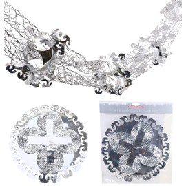 Christmas Concepts® 9ft x 1ft Large Round Foil Garland Festive Hanging Decorations – Christmas Trimming (Silver)