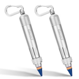 Gscocl Lumber Crayon Holder for 1/2" Round or Hexagonal Crayons,Ferro Rods.Industrial Heavy Duty Carpenter，Construction Aluminum Crayon Holder(Silver 2 Pack)