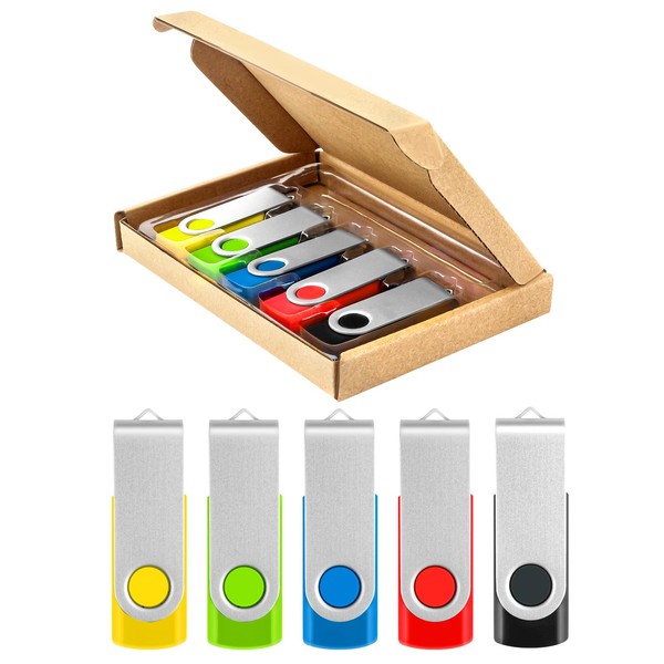 USB Stick 64GB 5 Pack, USB Flash Drive Bulk Memory